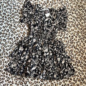 Floral Black and White Dress